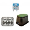 Controller Hunter Eco Logic 230VAC tranformator intern montare interioara + Electrovana Rain RN 155 Plus 24V AC - 1" 24V AC 1"M / Union + Ramificatie (manifold) 4 iesiri 1"